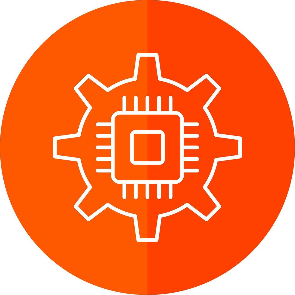 Circuit Line Red Circle Icon vector