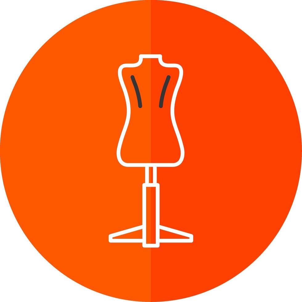 Mannequin Line Red Circle Icon vector