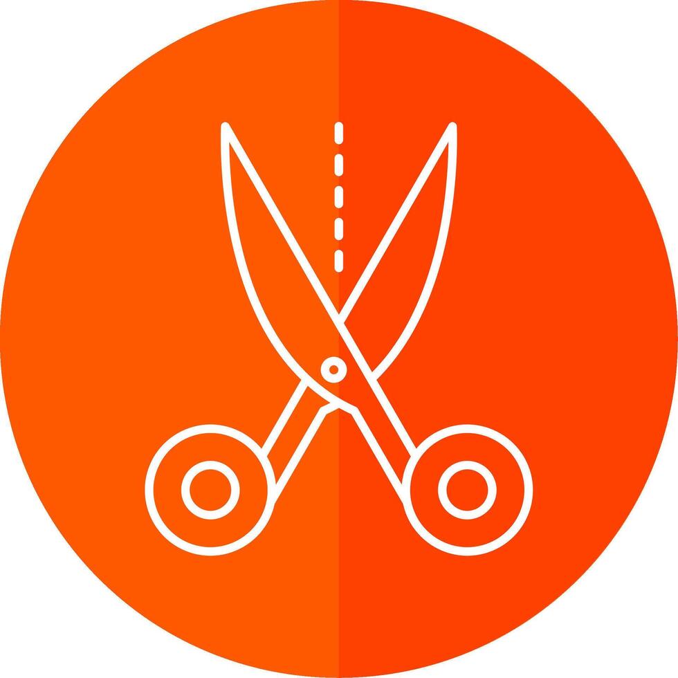 Scissors Line Red Circle Icon vector
