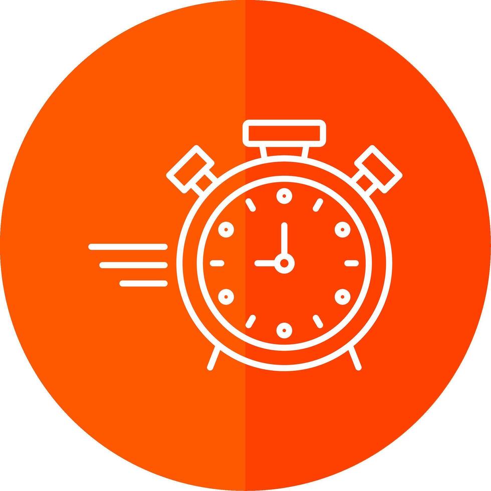 Stopwatch Line Red Circle Icon vector