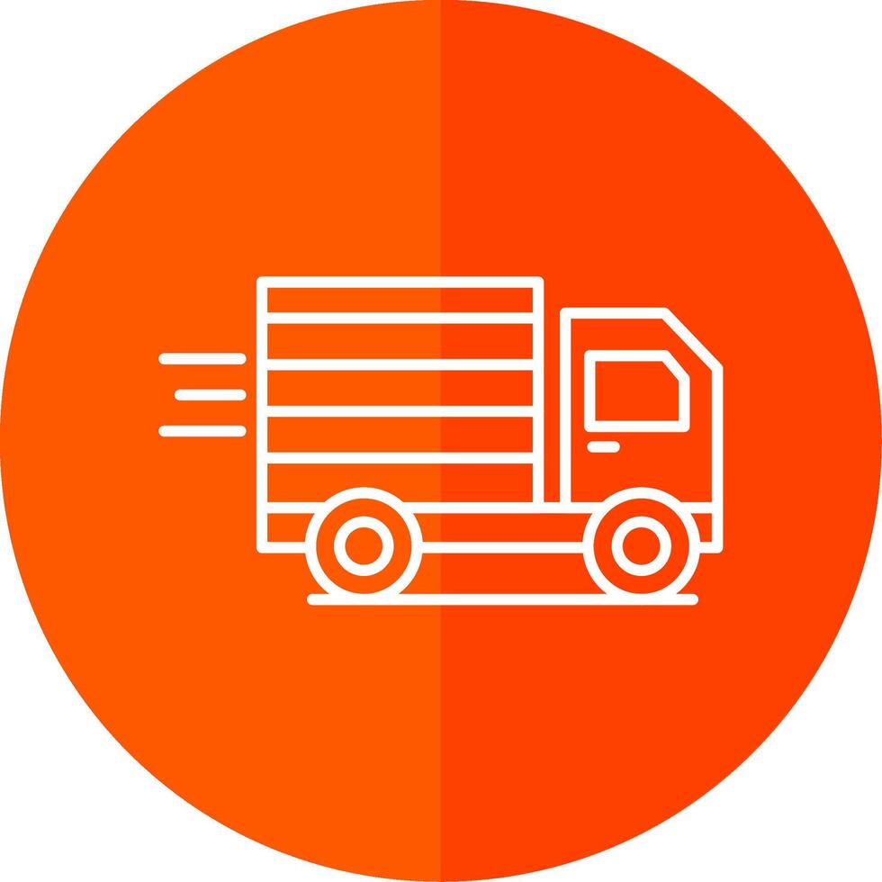 Cargo Truck Line Red Circle Icon vector