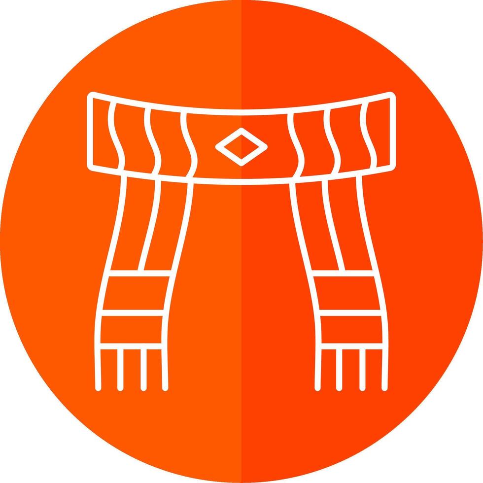 Scarf Line Red Circle Icon vector