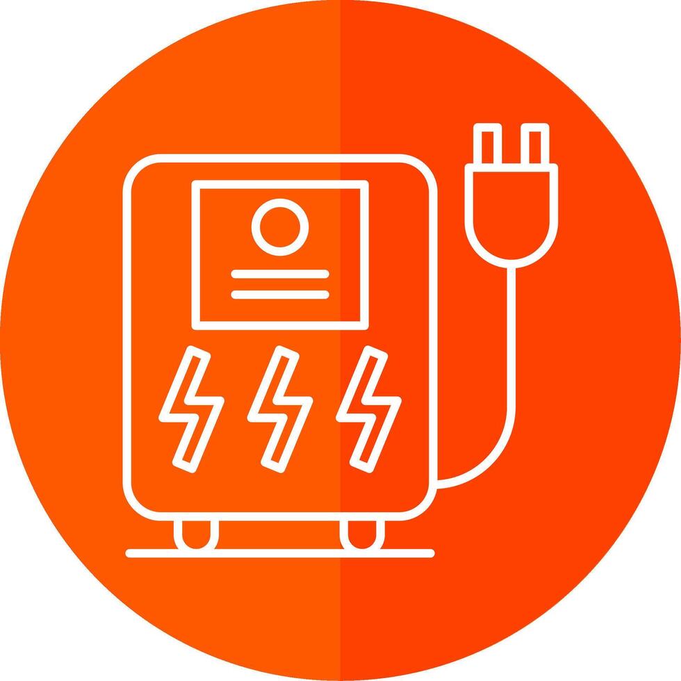 Uninterrupted Power Supply Line Red Circle Icon vector