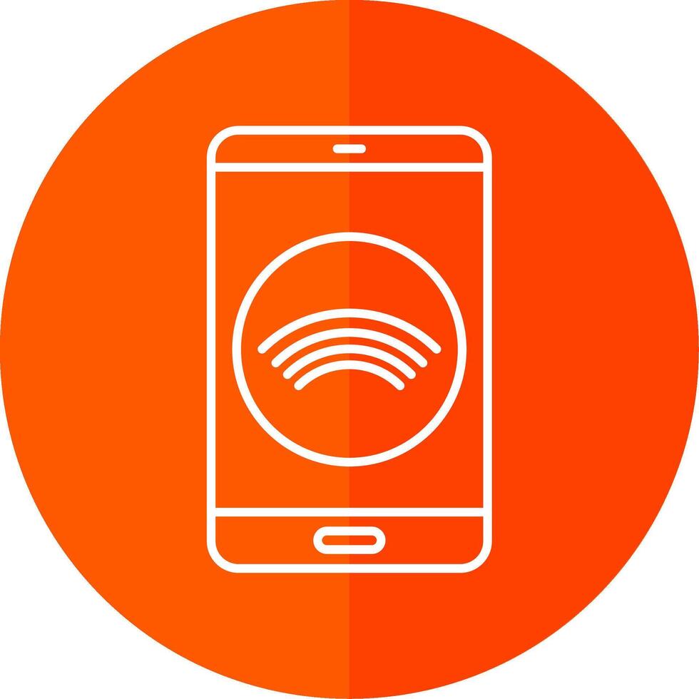 Smartphone Line Red Circle Icon vector