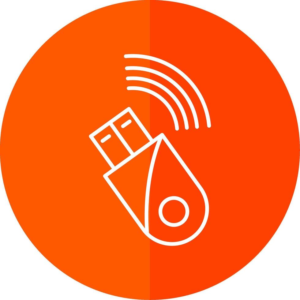 Usb Modem Line Red Circle Icon vector