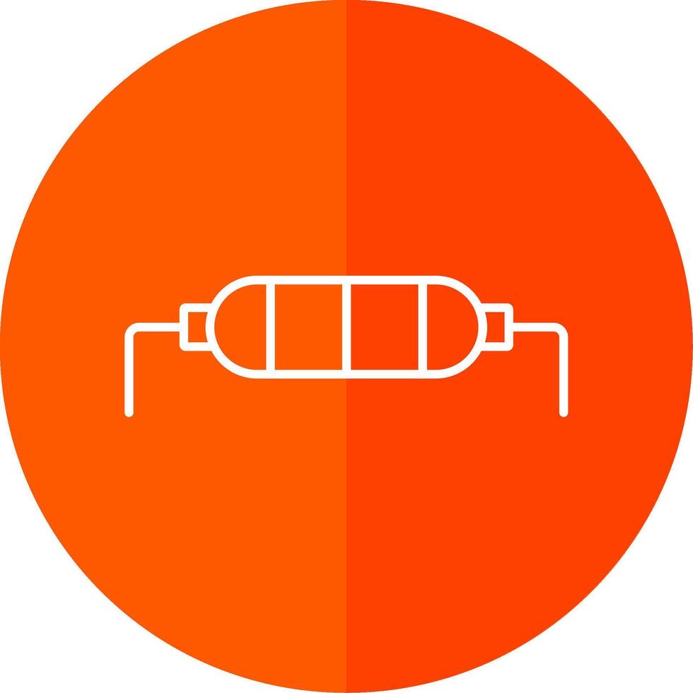 Resistor Line Red Circle Icon vector