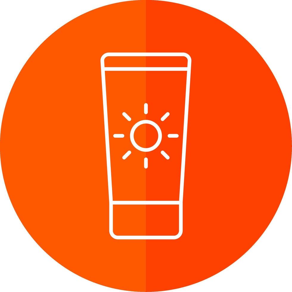 Sun Cream Line Red Circle Icon vector