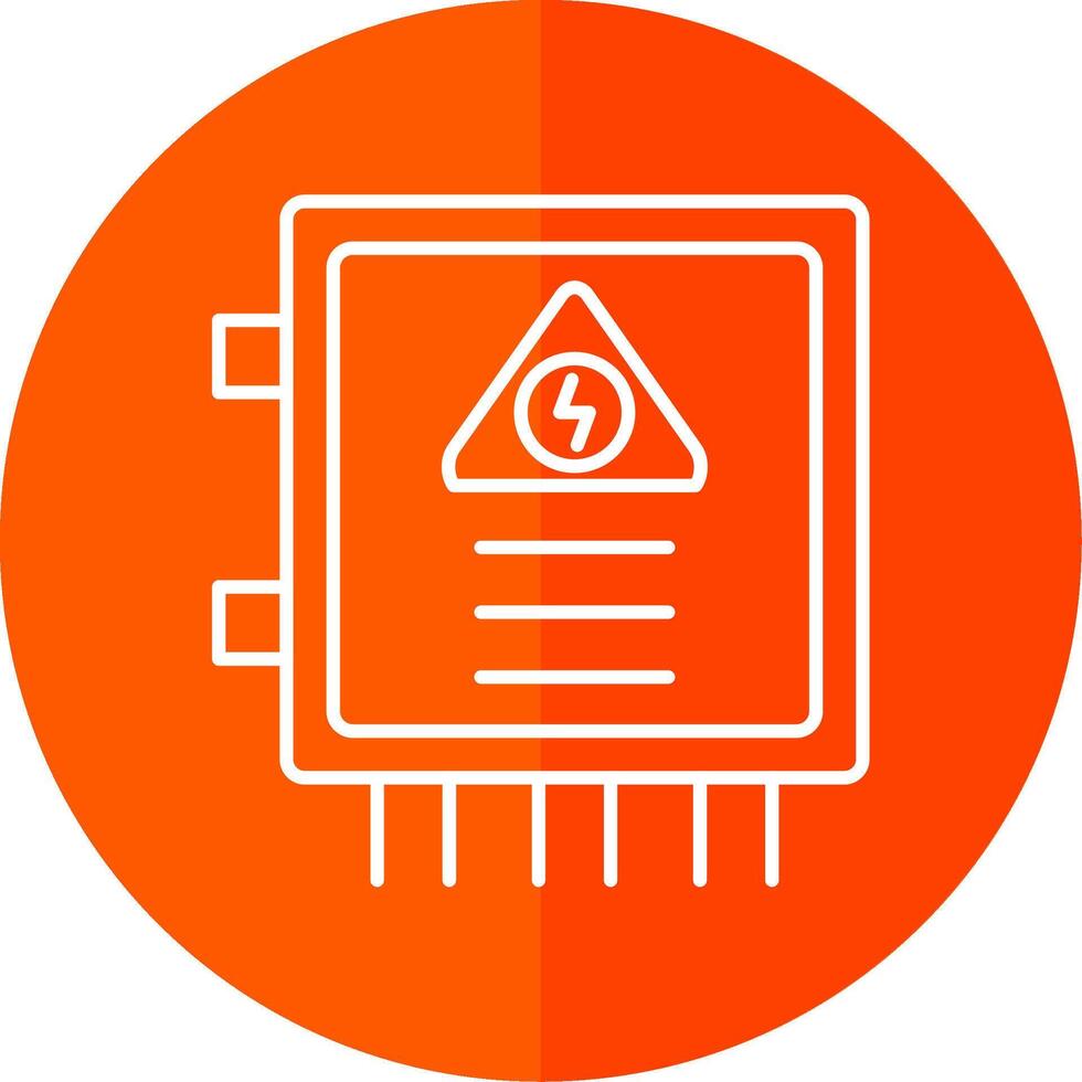 Fuse Box Line Red Circle Icon vector