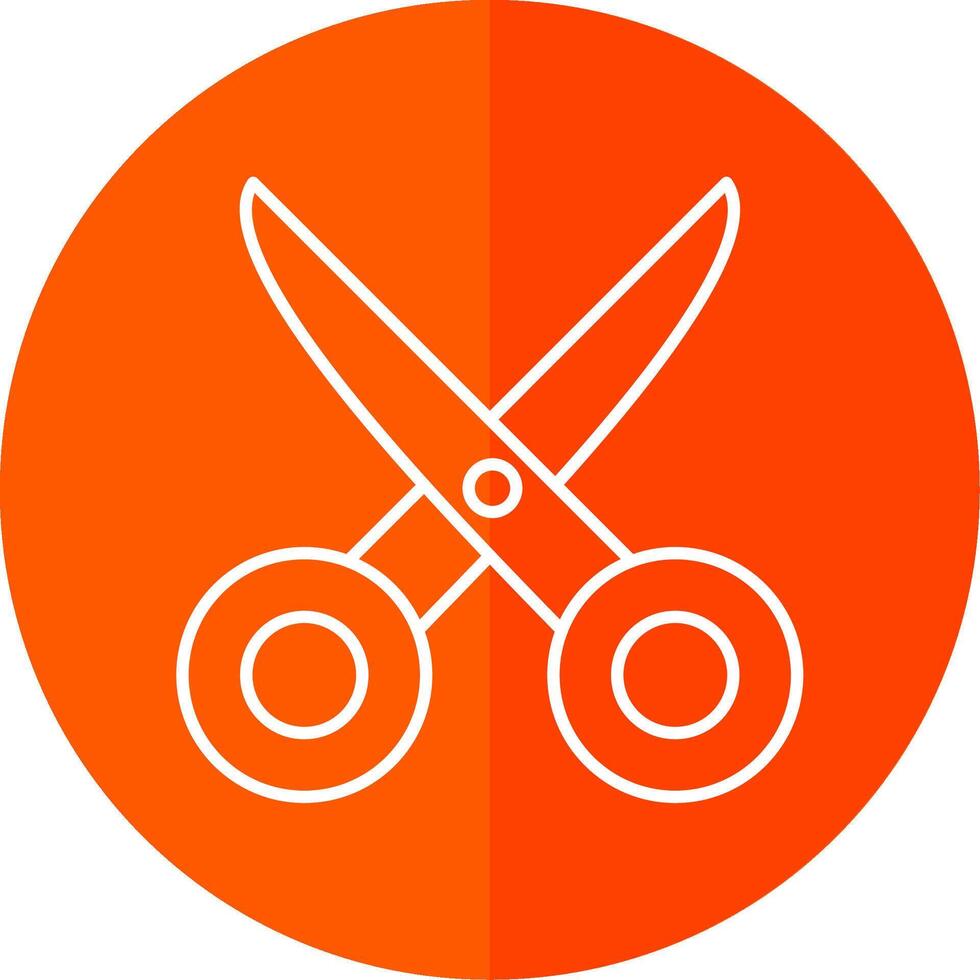 Scissors Line Red Circle Icon vector