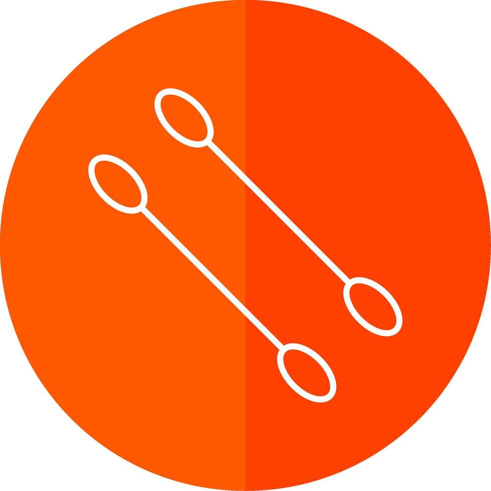 Cotton Swabs Line Red Circle Icon vector