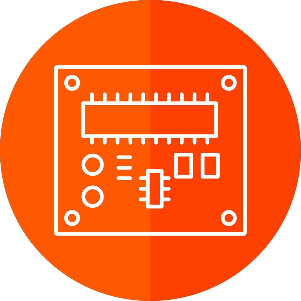 Pcb Board Line Red Circle Icon vector