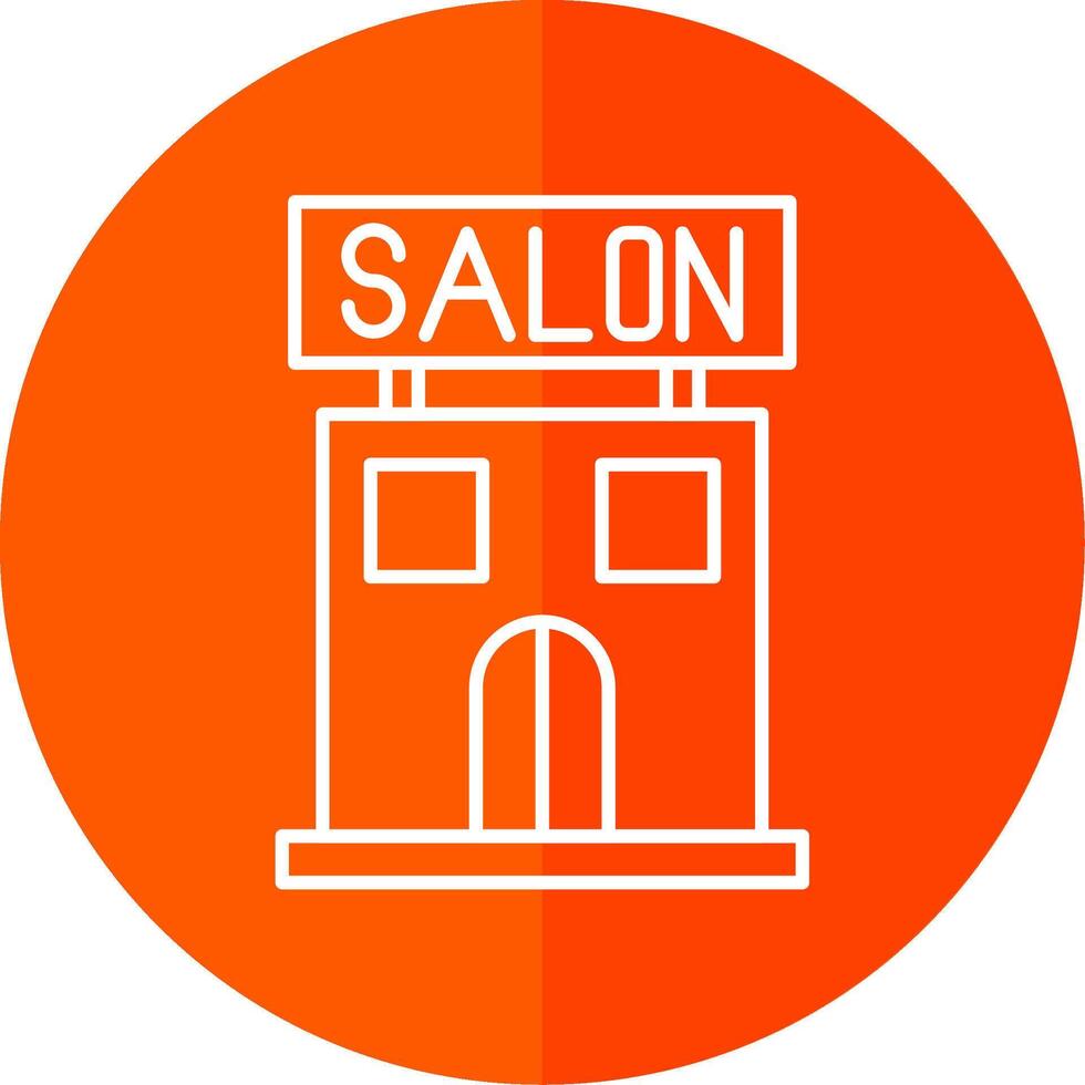 Salon Line Red Circle Icon vector