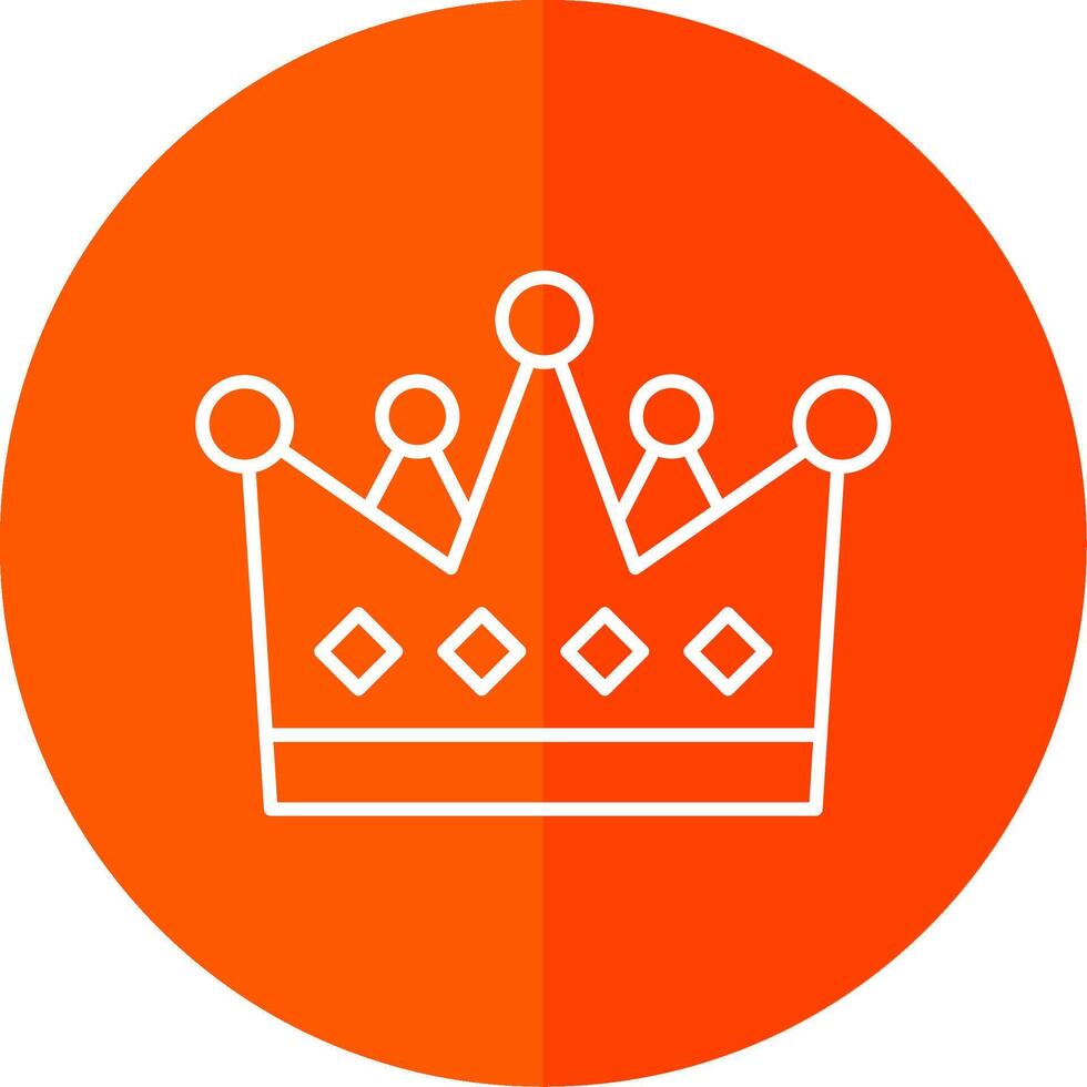 Crown Line Red Circle Icon vector