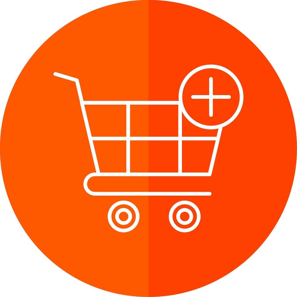 Shopping Cart Line Red Circle Icon vector