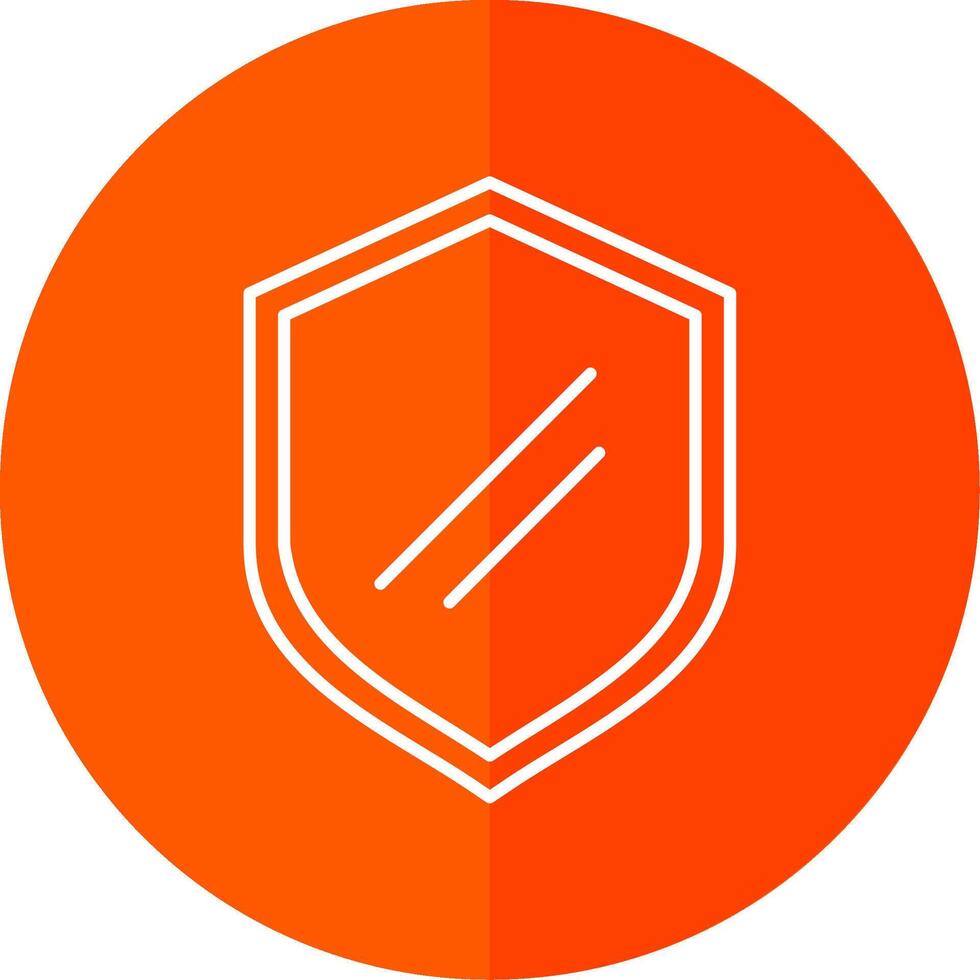 Shield Line Red Circle Icon vector