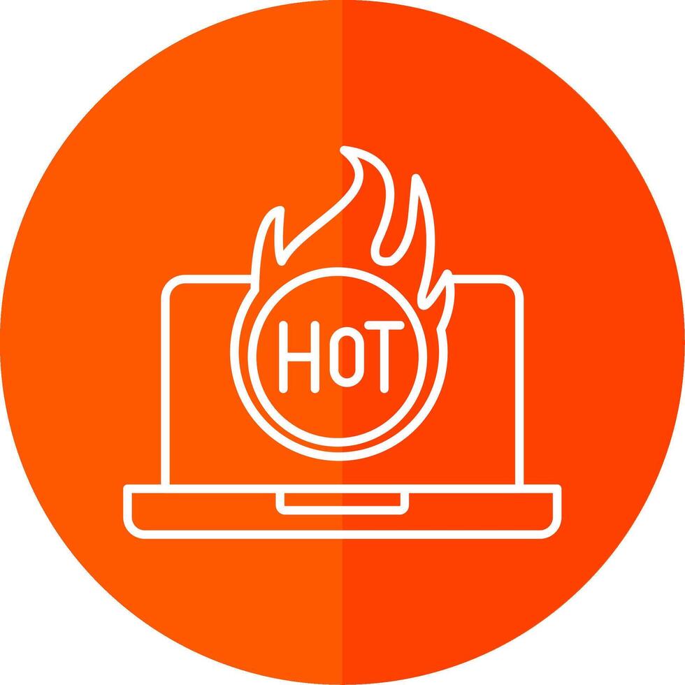 Hot Line Red Circle Icon vector