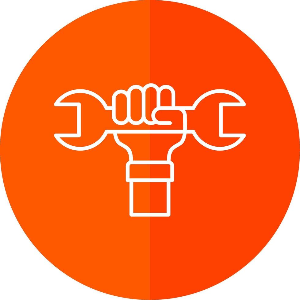 Labour Day Line Red Circle Icon vector
