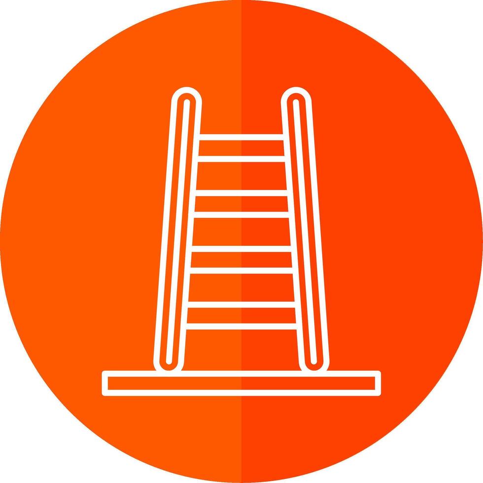 Step Ladder Line Red Circle Icon vector