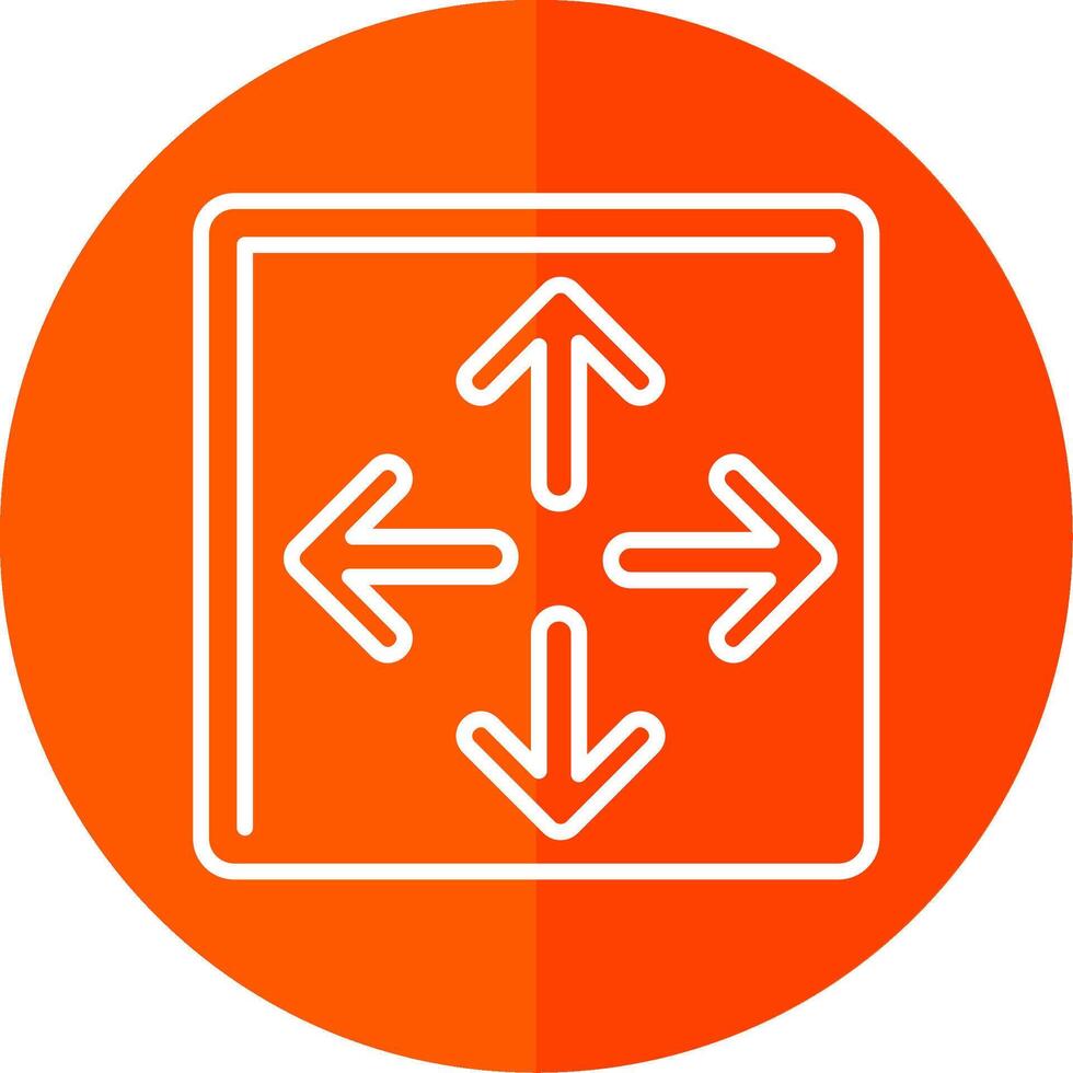Maximize Line Red Circle Icon vector
