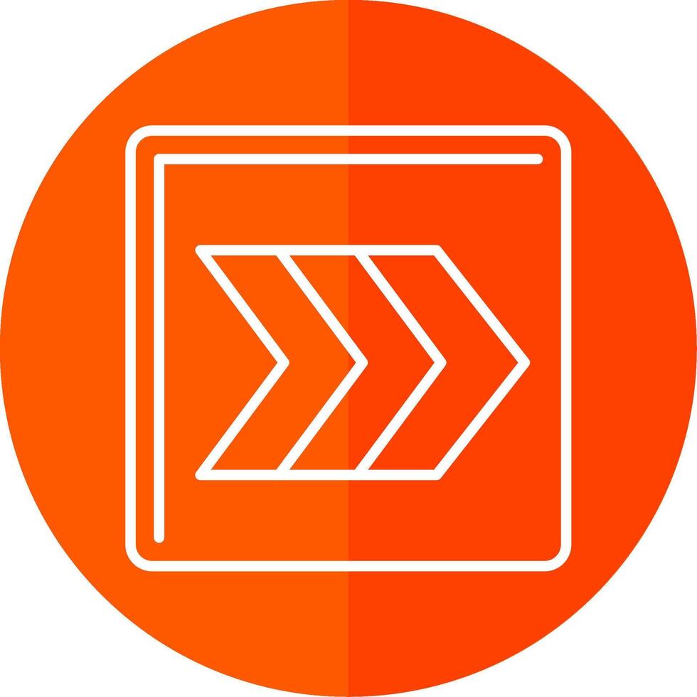 Right Chevron Line Red Circle Icon vector