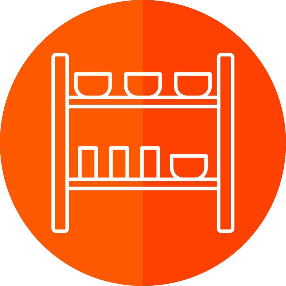 Rack Line Red Circle Icon vector