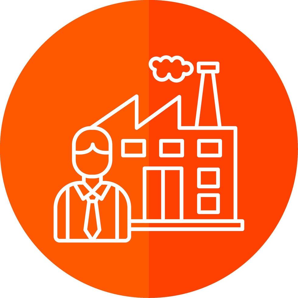 Employee Line Red Circle Icon vector