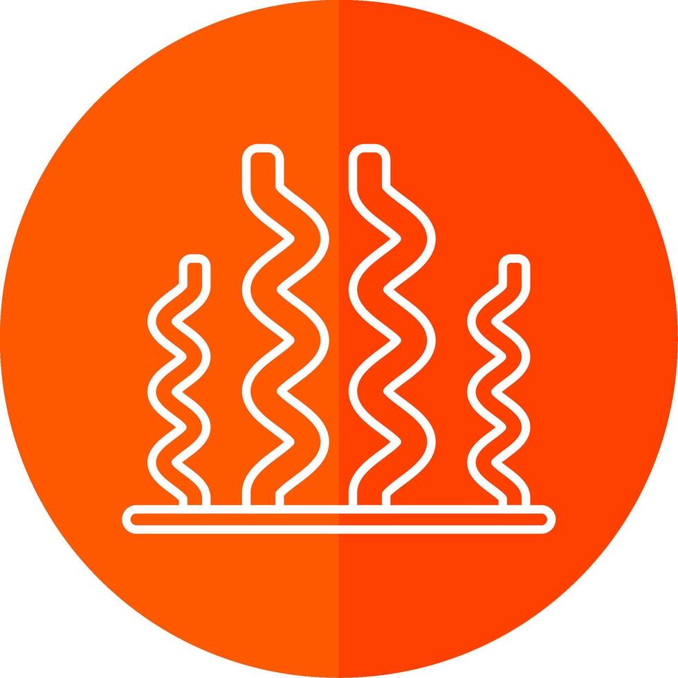 Seaweed Line Red Circle Icon vector