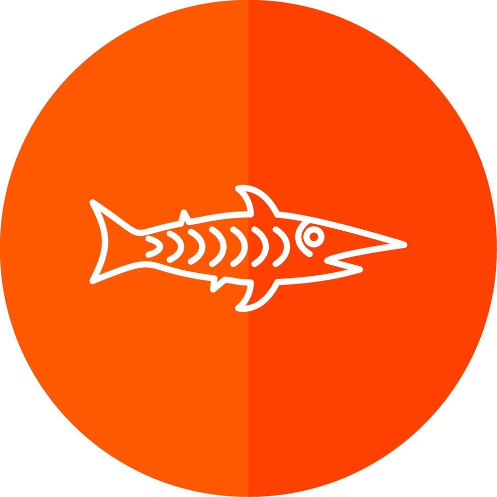 shark Line Red Circle Icon vector