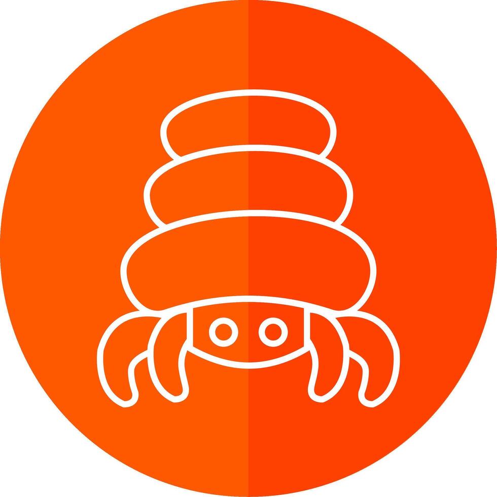 Hermit Crab Line Red Circle Icon vector