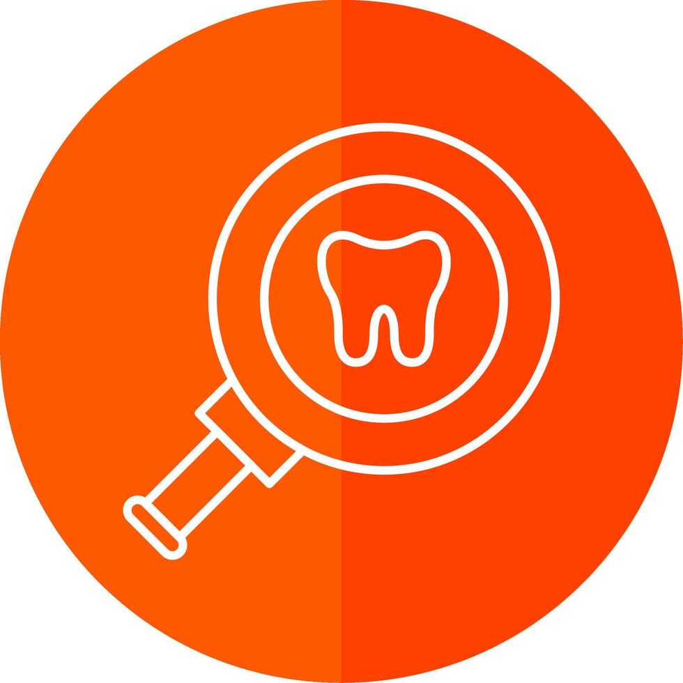 Dental Checkup Line Red Circle Icon vector