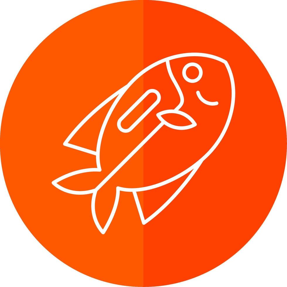 Surgeonfish Line Red Circle Icon vector