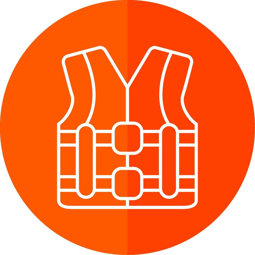 Life Vest Line Red Circle Icon vector