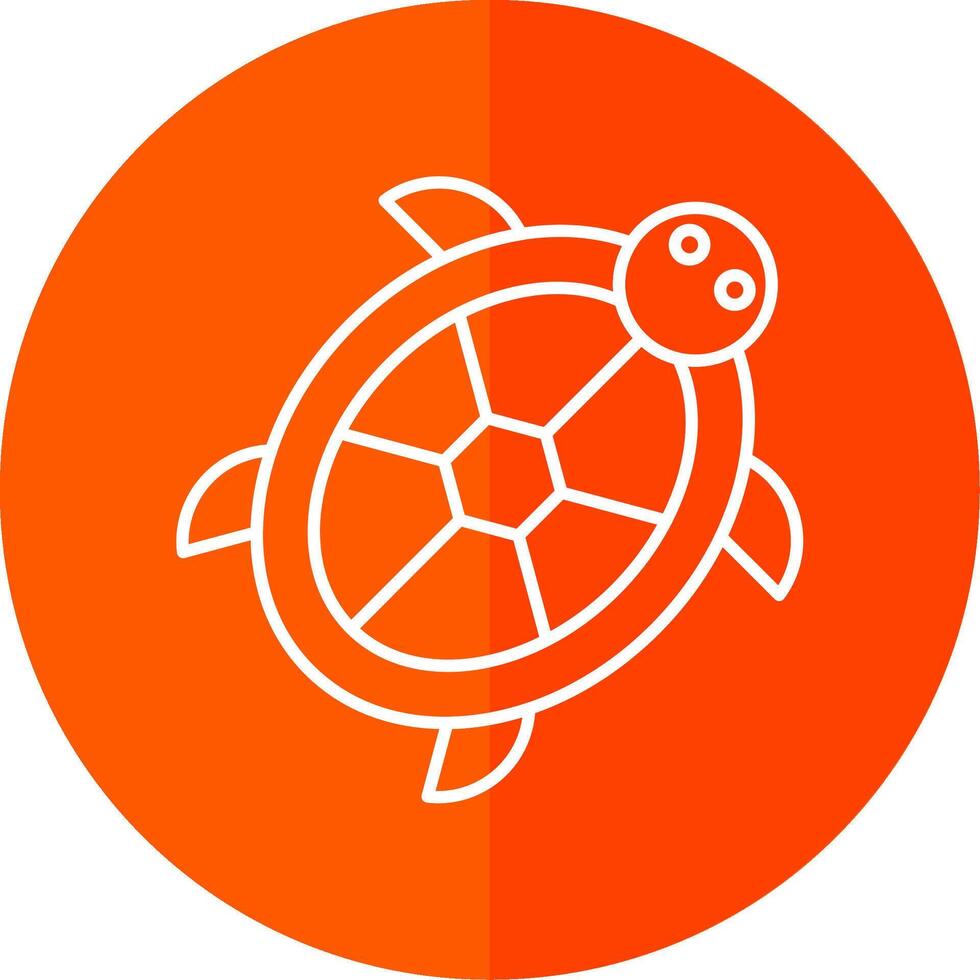 Turtle Line Red Circle Icon vector