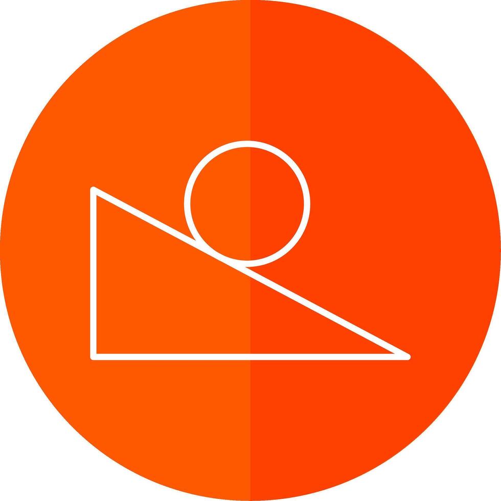 Ramp Line Red Circle Icon vector