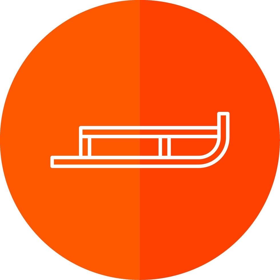Sled Line Red Circle Icon vector