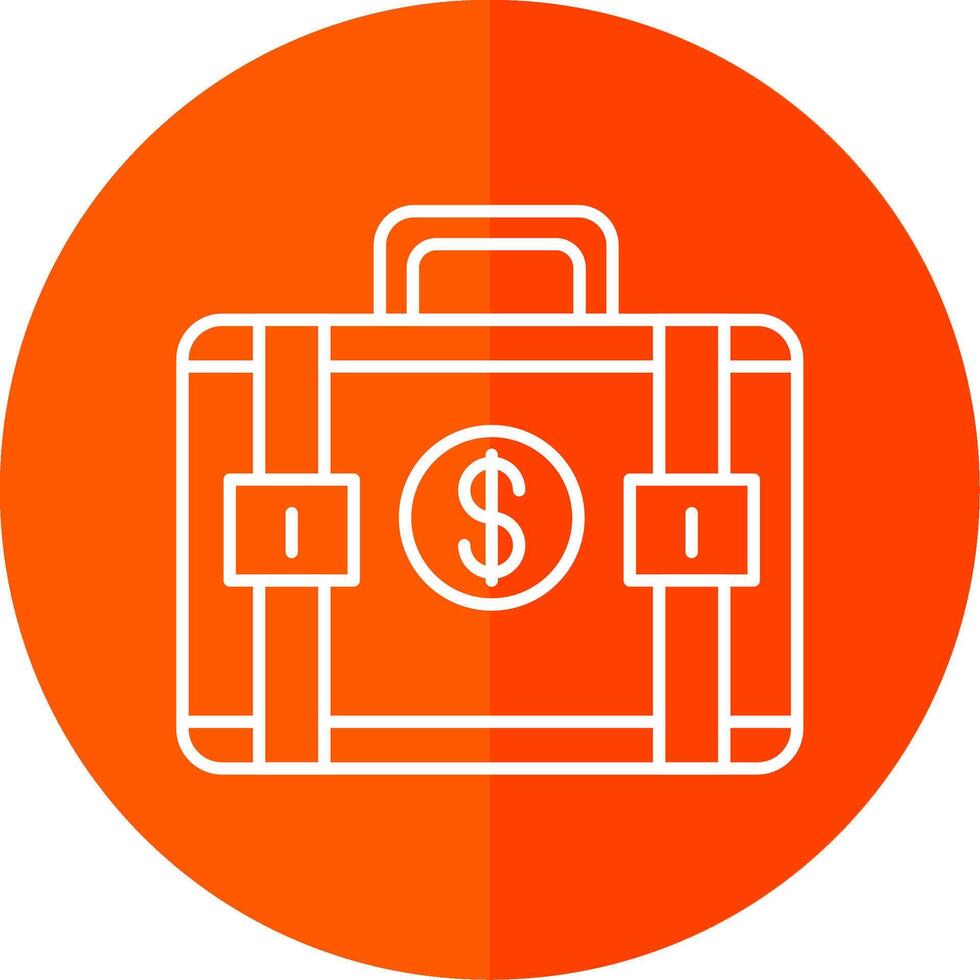 Suitcase Line Red Circle Icon vector
