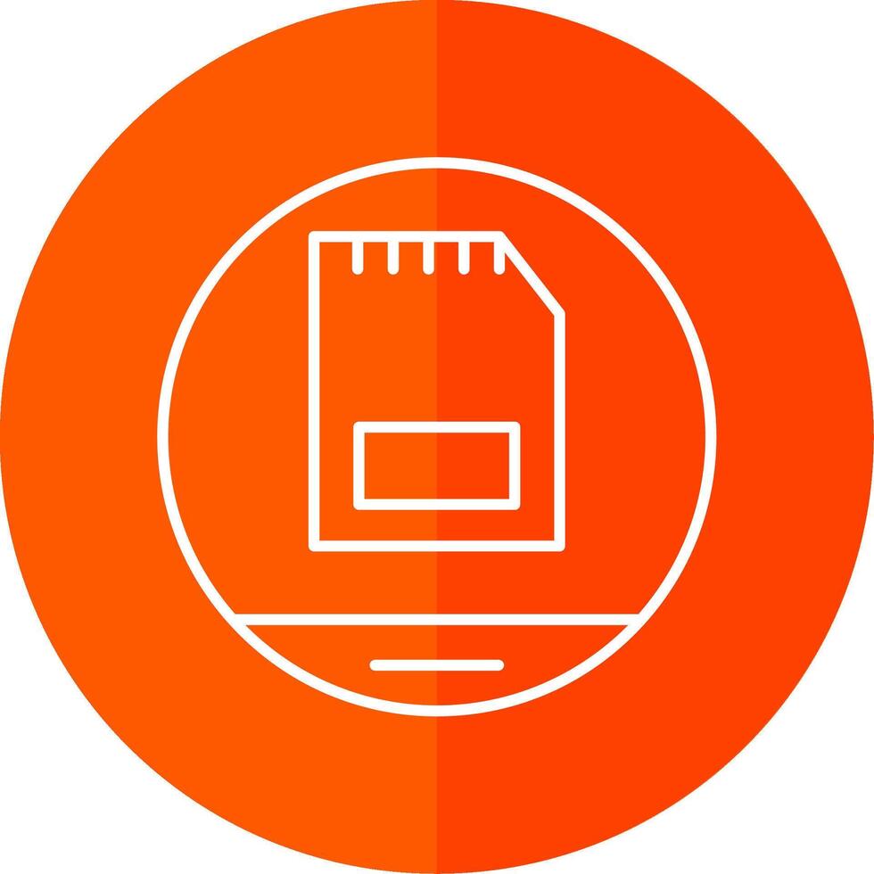 Memory Card Line Red Circle Icon vector