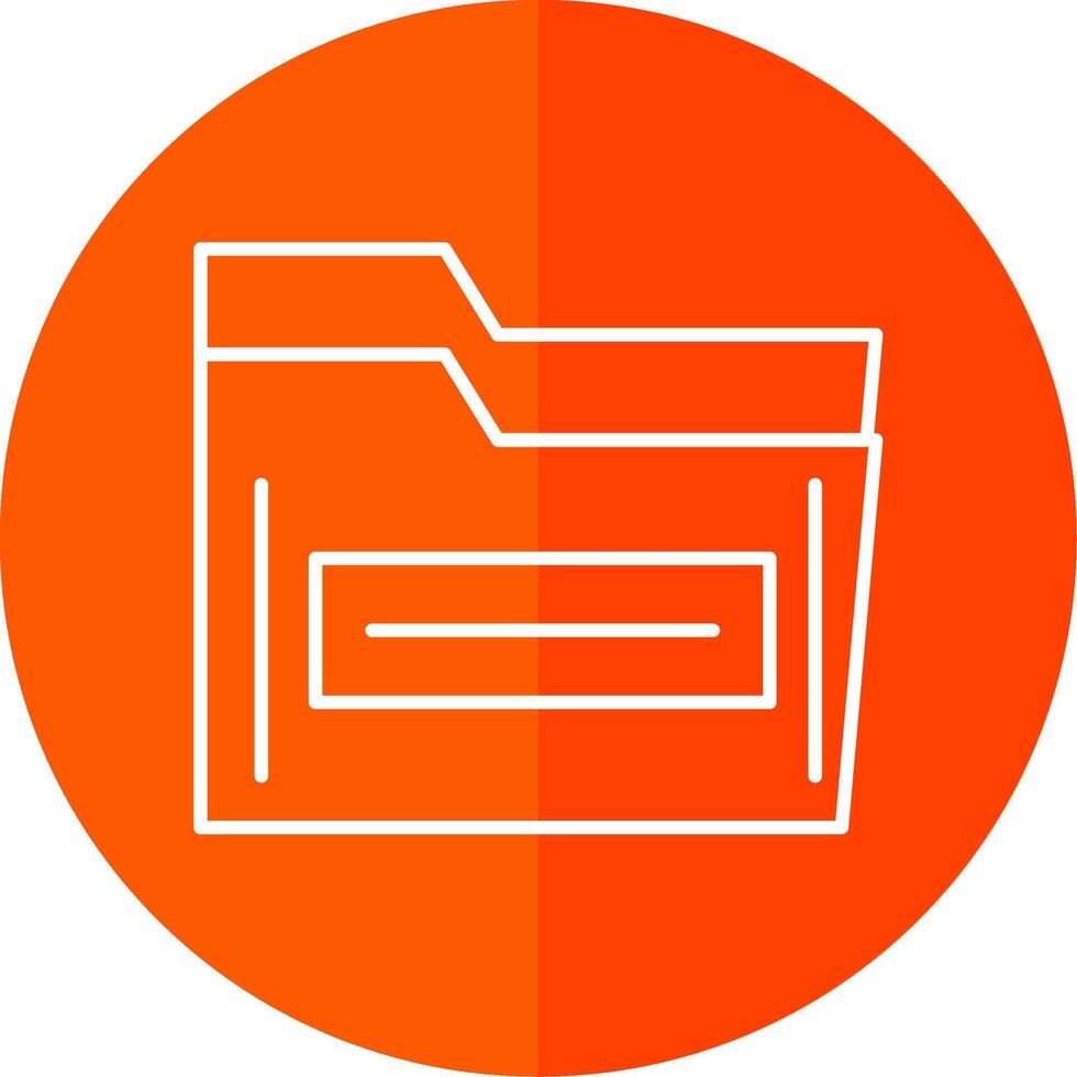 Folder Line Red Circle Icon vector