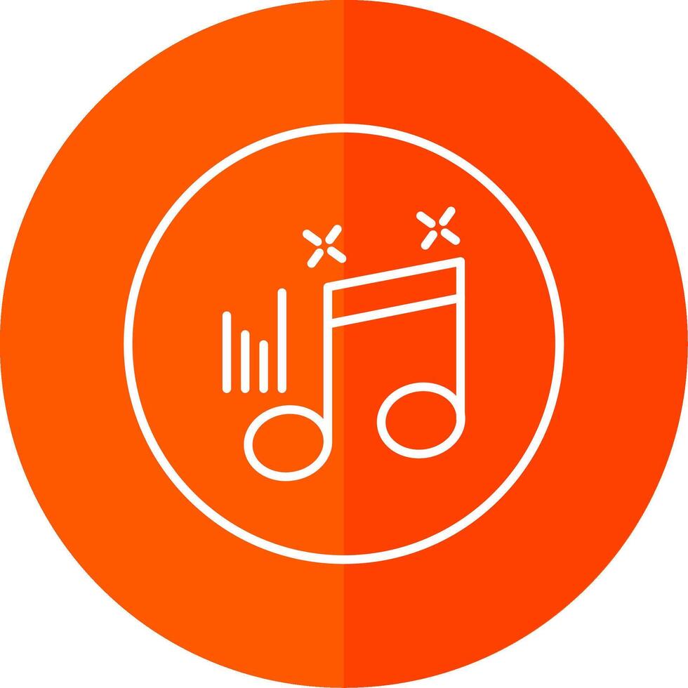 Musical Note Line Red Circle Icon vector