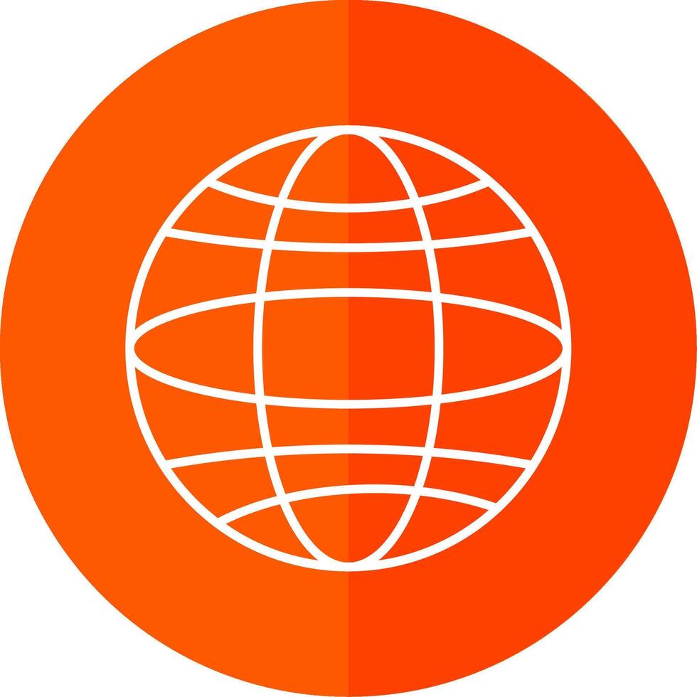 Globe Line Red Circle Icon vector