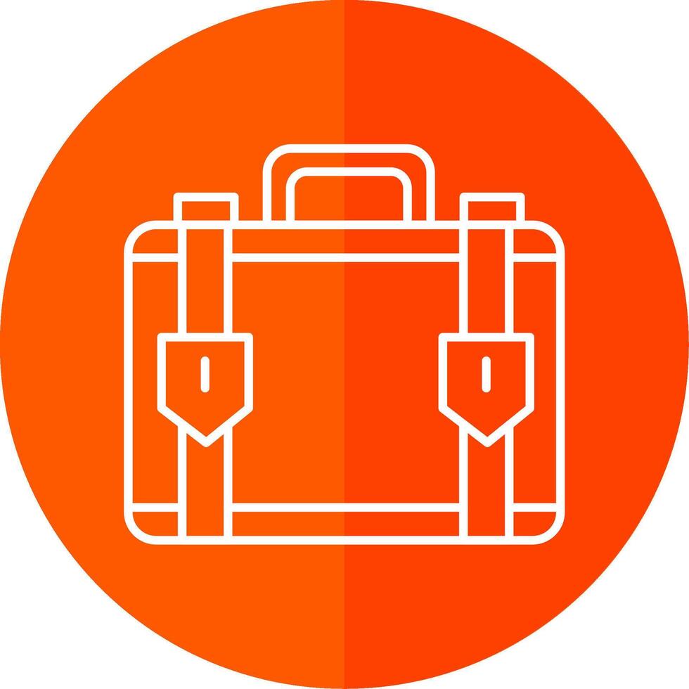 Suitcase Line Red Circle Icon vector