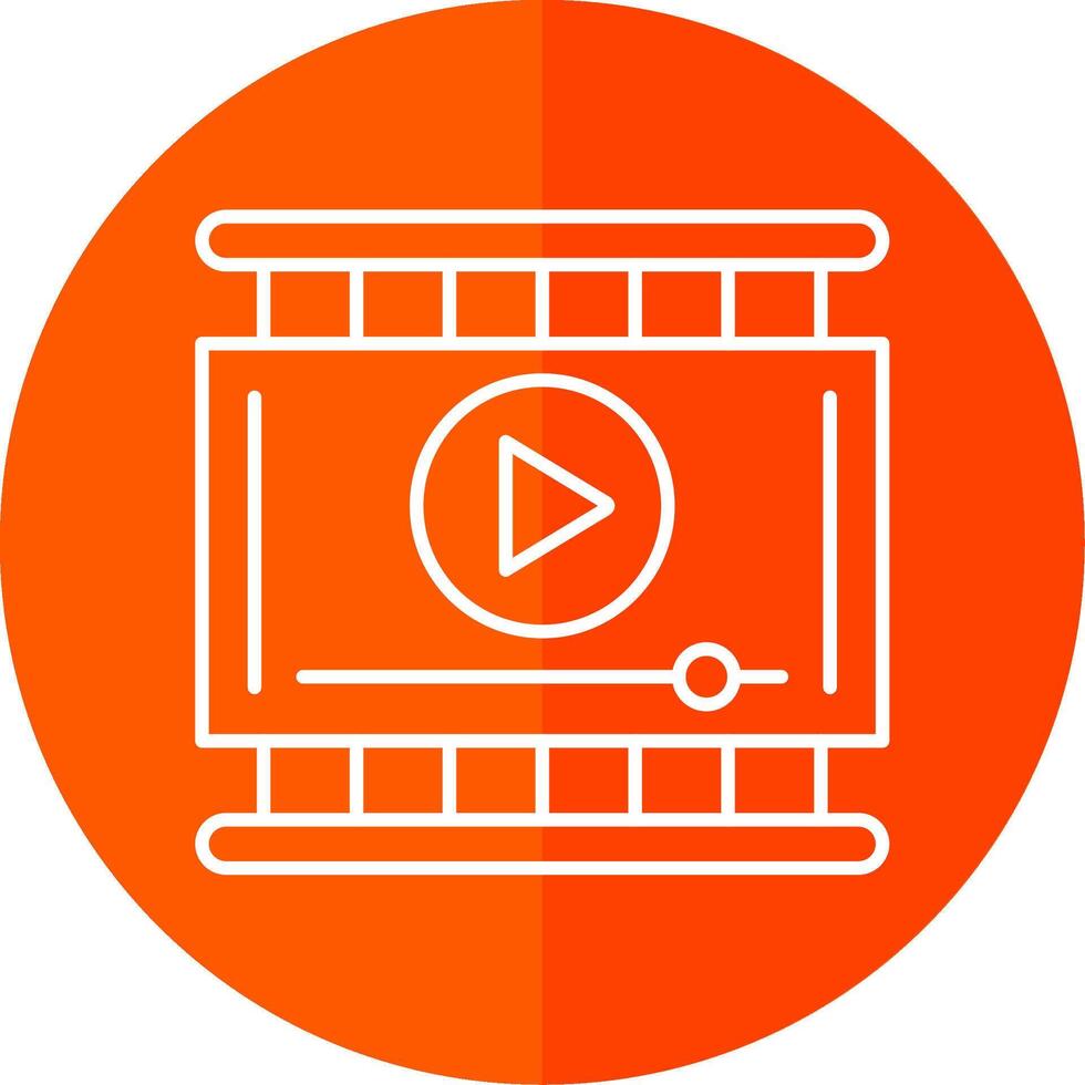 Video Player Line Red Circle Icon vector