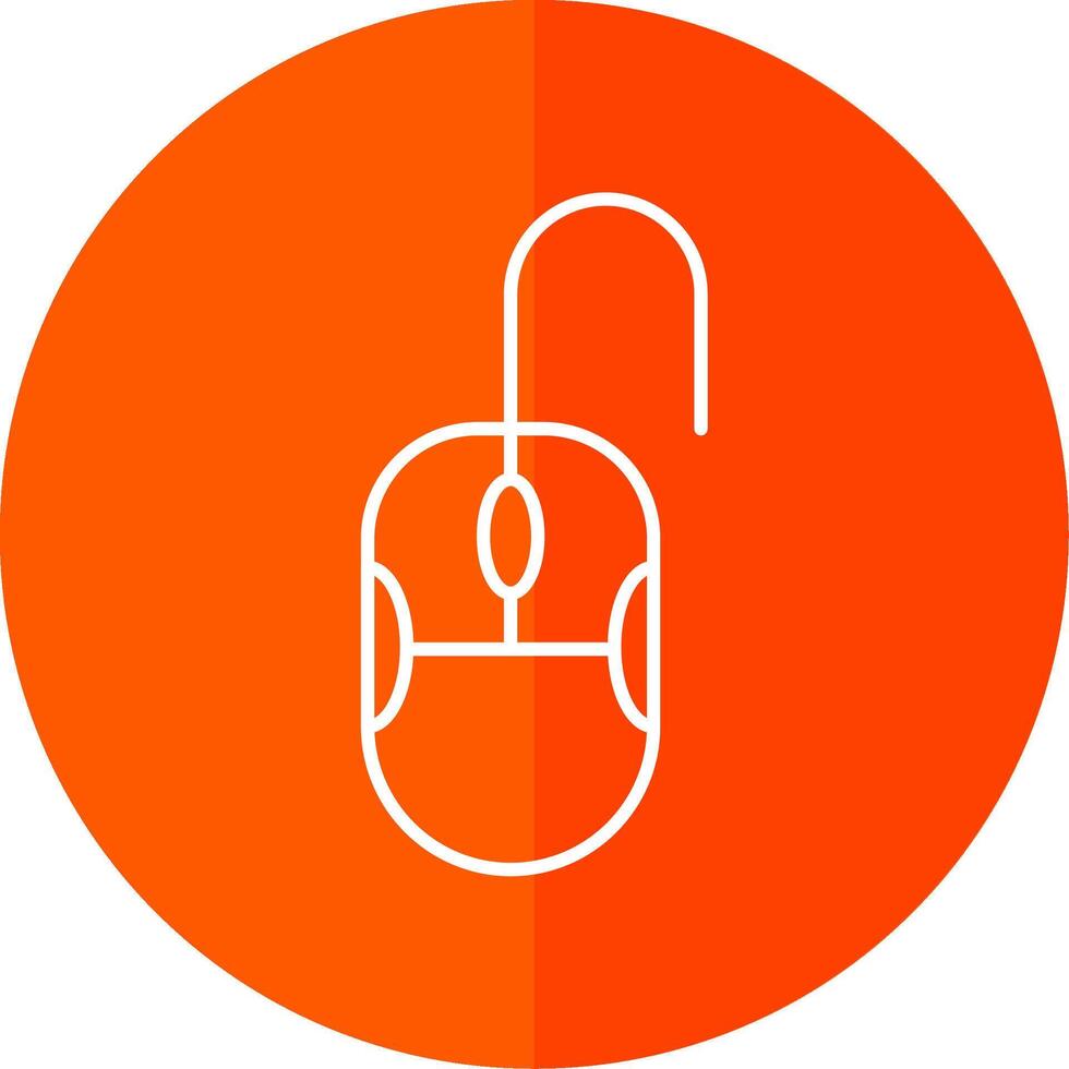 Mouse Line Red Circle Icon vector