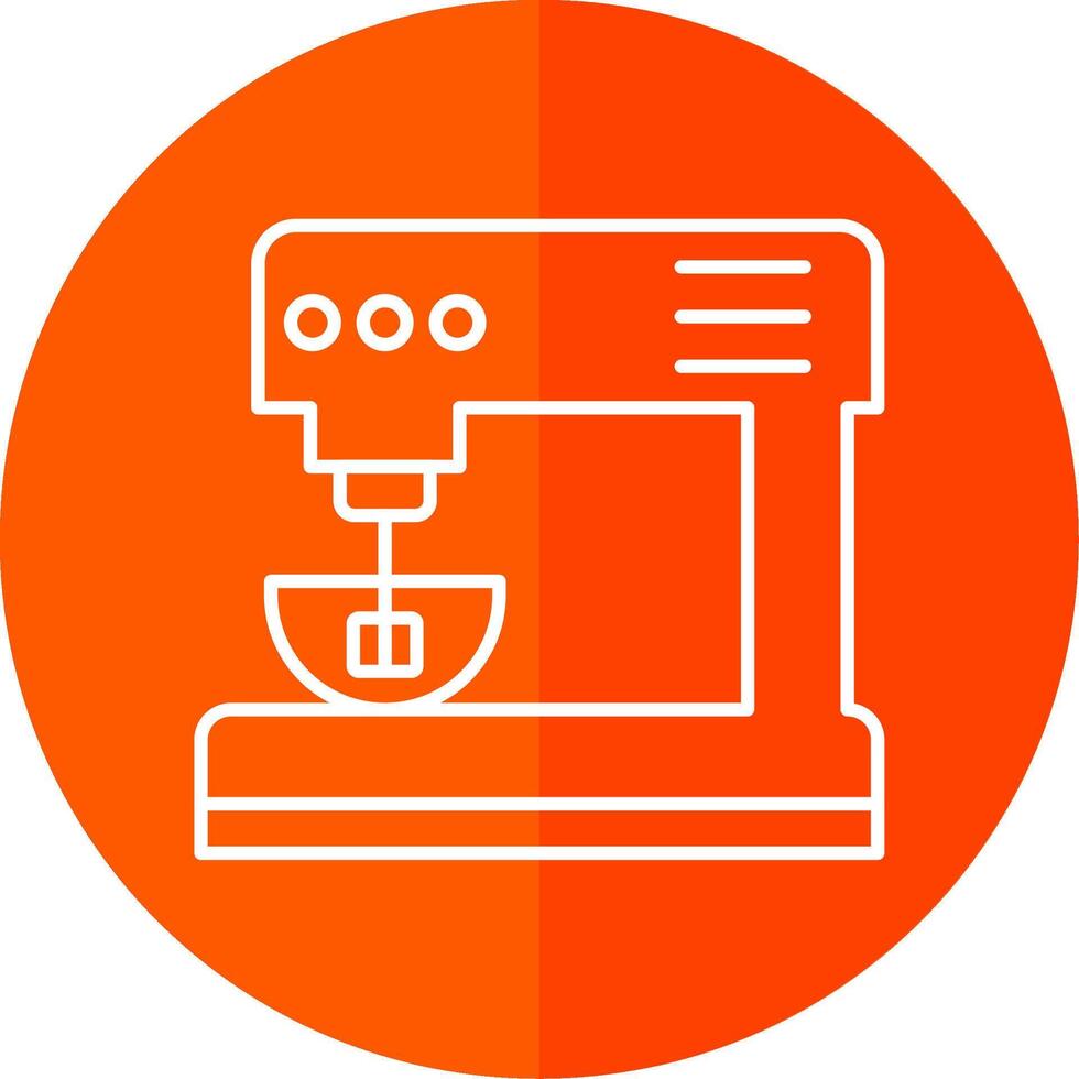 Electric Mixer Line Red Circle Icon vector