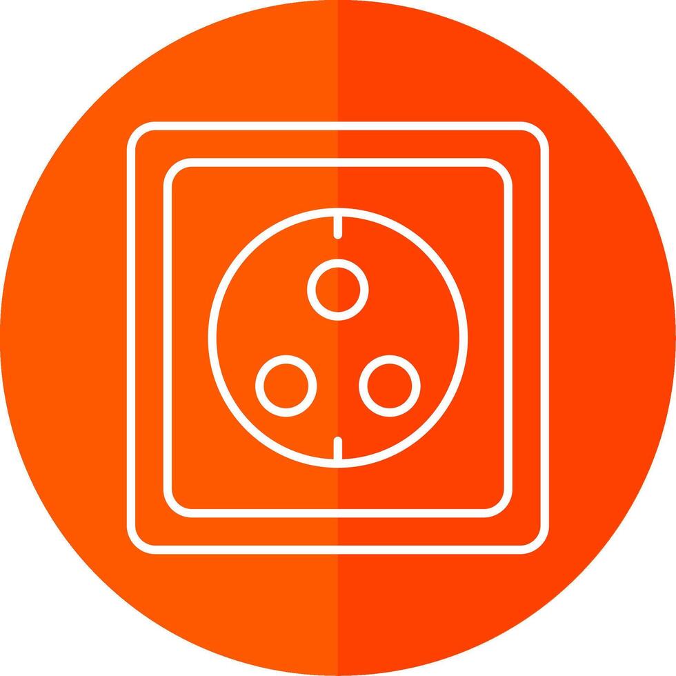 Wall Socket Line Red Circle Icon vector