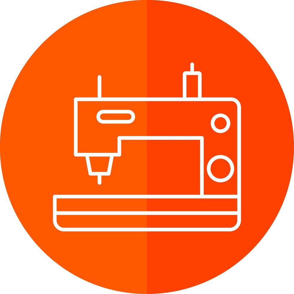 Sewing Machine Line Red Circle Icon vector