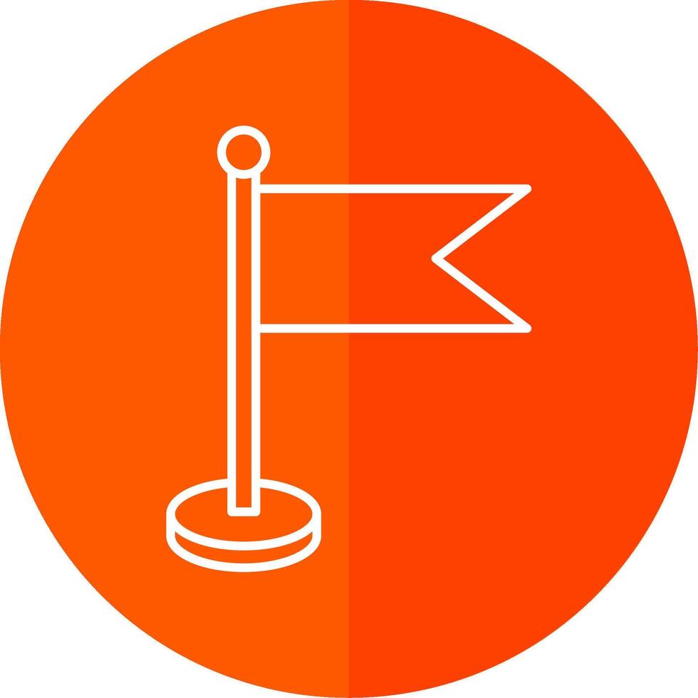Flag Line Red Circle Icon vector