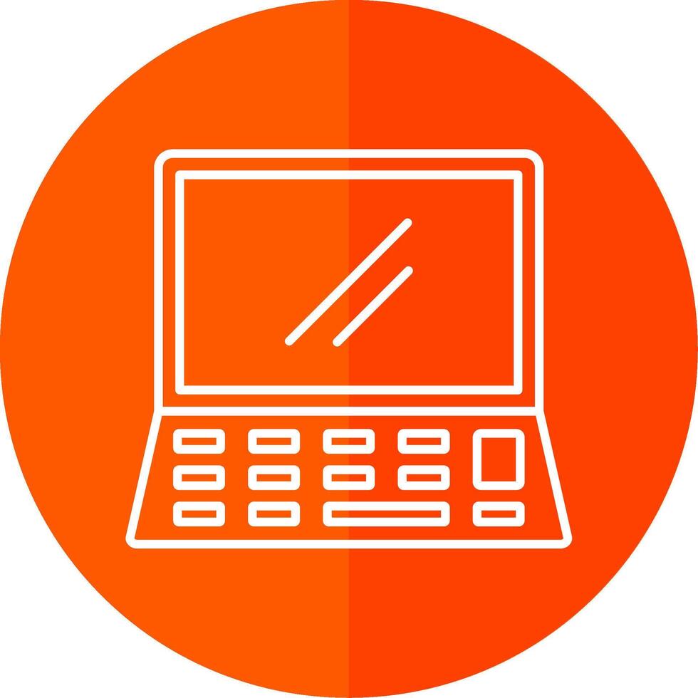 Laptop Line Red Circle Icon vector