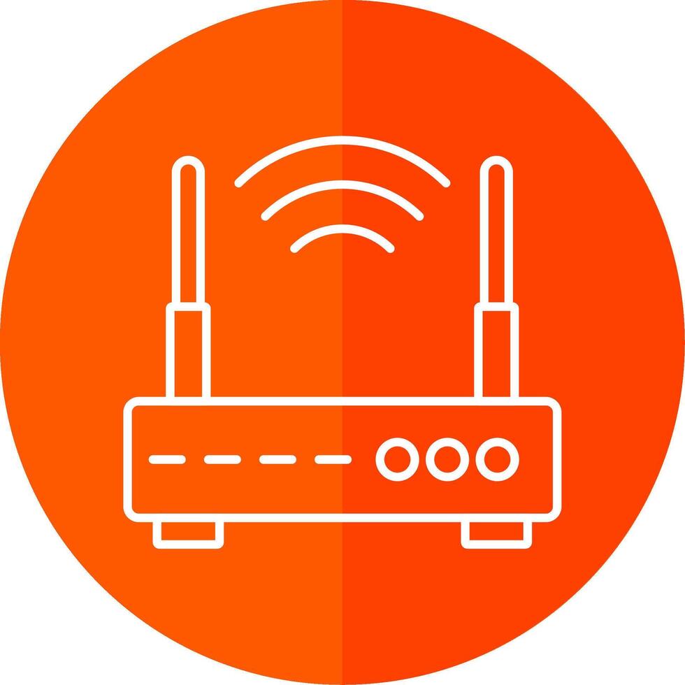 Wifi enrutador línea rojo circulo icono vector