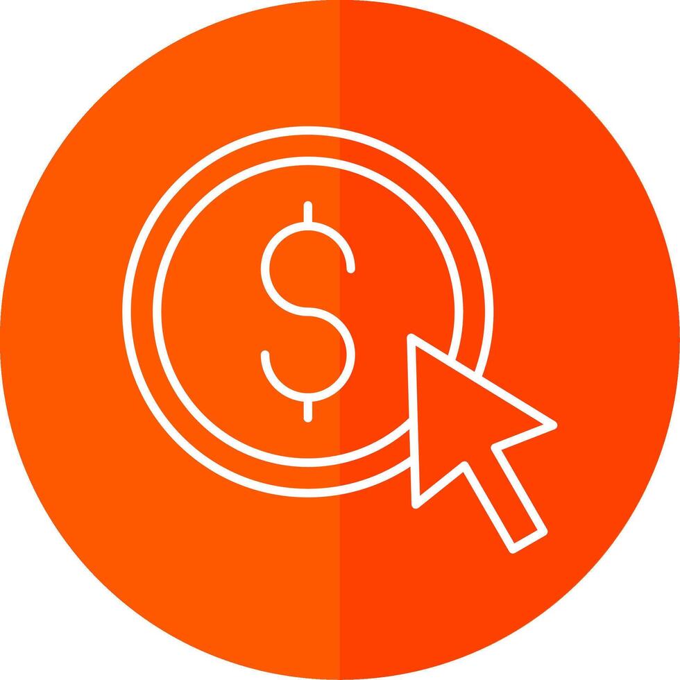 Pay Per Click Line Red Circle Icon vector
